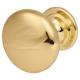 Domed Round Cabinet Knob - 25mm Diameter - Polished Brass