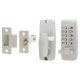 Mini Digital Push Button Code Lock and Latch - Holdback Option - Satin Chrome