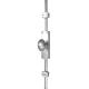 French Style Oval Knob Locking Espagnolette Bolt - 2400 x 38mm - Satin Chrome