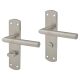 Satin Stainless Steel Mitred Bathroom Door Handles - 172 x 44mm