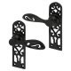 Antique Black Cottage Keyhole Lock Door Handles - 134 x 38mm