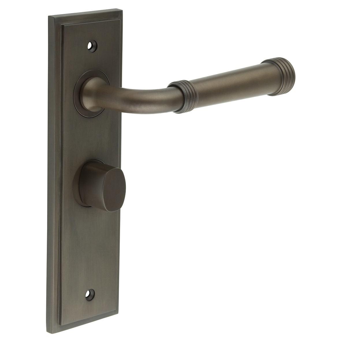 Dark Bronze Fire Rated Bathroom Door Handles - Highgate - Inner 2 - 200 x 55mm