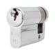5 Pin 45mm Euro Single Cylinder - 35 + 10mm - Polished Chrome - Keyed Alike