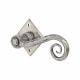 Pewter Monkey Tail Door Handles on Square Rose