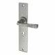 Pewter Keyhole Lock Door Handles - Long Plate - York Range - 241 x 48mm