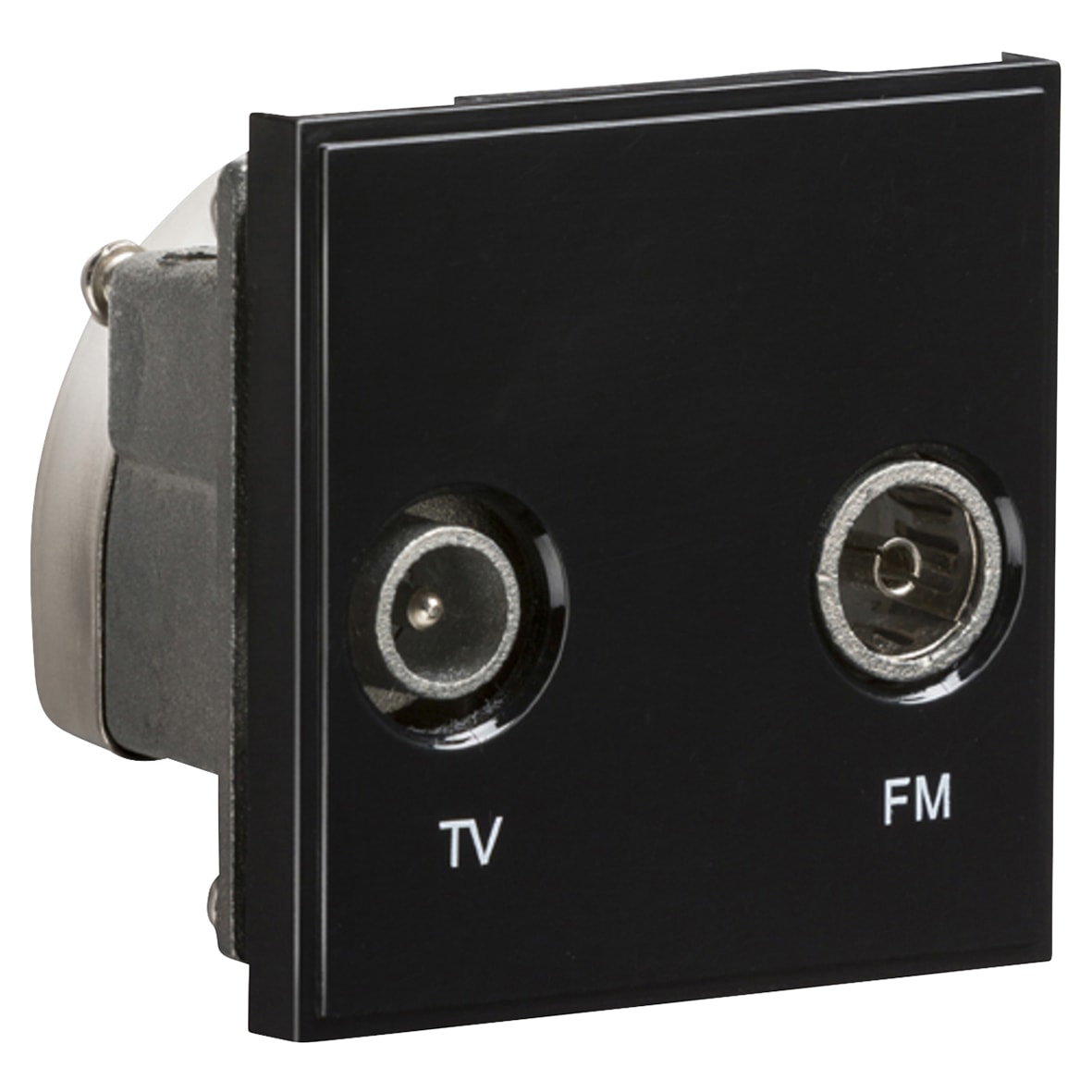 1 Gang TV + FM/DAB Outlet Diplexer Euro Module - Black