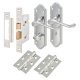 Polished Chrome Scroll Bathroom Lock Door Handles Pack - Ashmead Range