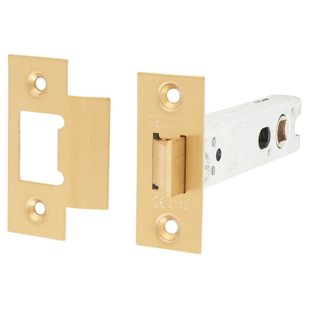 Heavy Duty Tubular Latch - 102mm Case - 82mm Backset - Square - Satin Brass