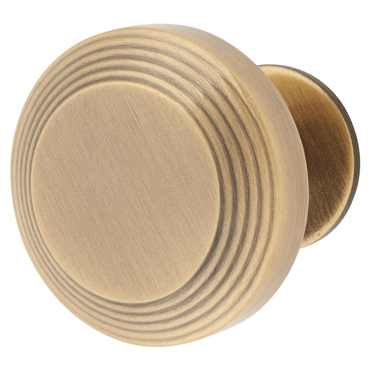 Marcus Ridge Round Cabinet Knob - 32mm Diameter - Antique Brass