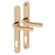 M1710RH/3841N Polished Brass uPVC Multipoint Door Handles - Long Plate - 92mm c/c - Tokyo Range