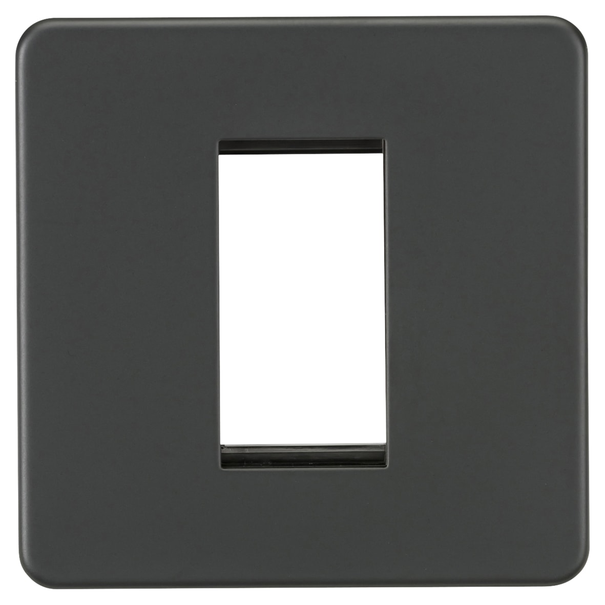 1 Gang 1 Module Euro Screwless Faceplate - Anthracite Grey