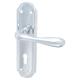Polished Chrome Keyhole Lock Door Handles - Genoa Range - 168 x 45mm