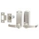 Push Button Code Lock and Latch with Key Override - Brushed Steel