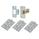 Tubular Latch Pack - 57mm Backset - 3 x Fire Rated Ball Bearing Hinges - Polished Chrome