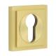 Square Escutcheon on Stepped Rose - 52 x 52mm - Euro - Satin Brass