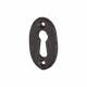 Oval Escutcheon - 47 x 29mm - Keyhole - Antique Black Iron