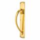 Polished Brass Offset Door Pull Handle on Plate - Screw Fix - 450 x 75mm - LH