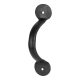 Bean Bow Cabinet Pull Handle - 80mm Centres - Antique Black Iron