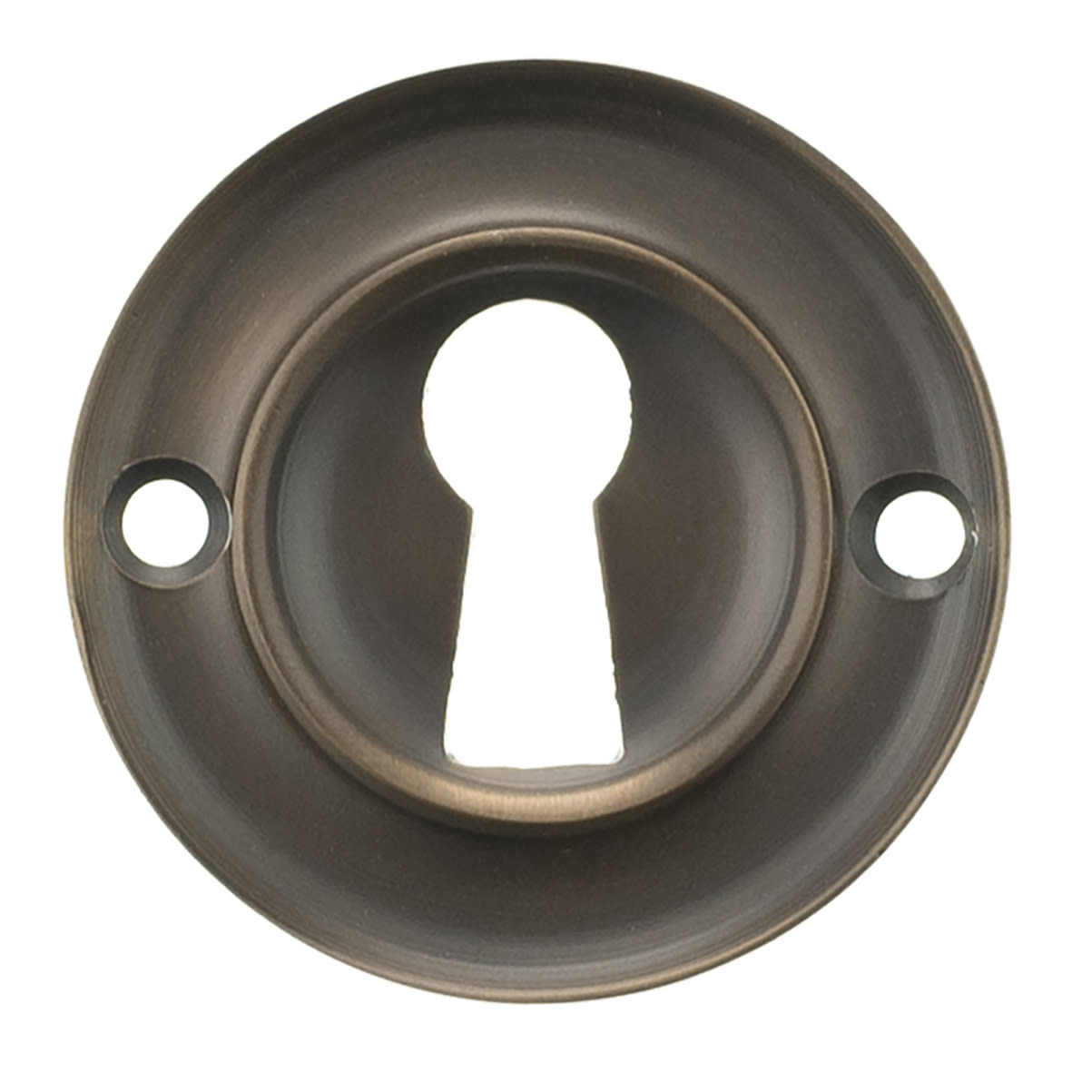 Old English Escutcheon - 42mm Diameter - Keyhole - Urban Dark Bronze - Pair