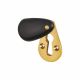 Plain Teardrop Escutcheon - 48 x 29mm - Keyhole - Ebony/Brass
