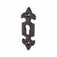 Fleur de Lys Escutcheon - 75 x 23mm - Keyhole - Antique Black Iron