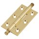 Solid Drawn Finial Butt Cabinet Hinge - 50 x 28 x 1.45mm - Polished Brass - Pair