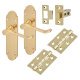 Polished Brass Victorian Summer Scroll Latch Door Handles Pack