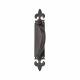 Black Iron Fleur de Lys Offset Door Pull Handle on Plate - Screw Fix - 260 x 45mm - RH