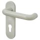 Diamond White Nylon Steel Core Euro Lock Door Handles - 72mm c/c - Paris Range