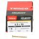 Velocity Pozi Countersunk Wood Screws - 4.5 x 50mm - Yellow Zinc - Pack of 200