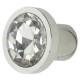Flat Crystal Glass Cabinet Knob - 21mm Diameter - Polished Chrome