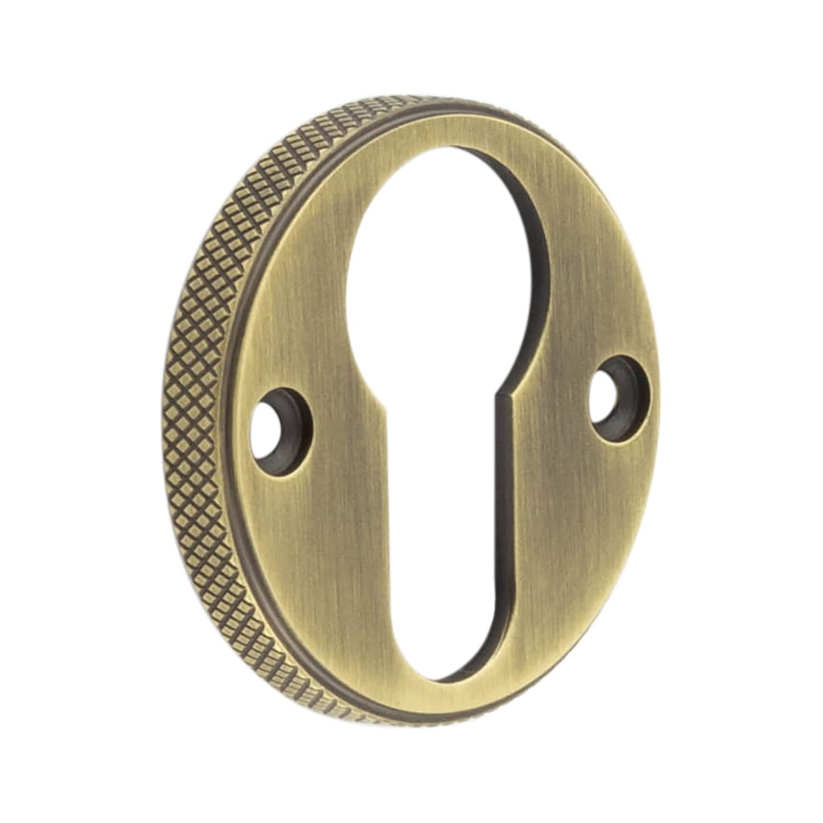 Westbourne Knurled Escutcheon - 40mm Diameter - Euro - Antique Brass