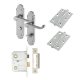 Satin Chrome Victorian Summer Scroll Bathroom Lock Door Handles Pack