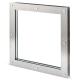 Twin Glazed Square Vision Panel - 360 x 360mm - - Brushed Stainless Steel
