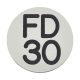 Fire Door Sign - Self Adhesive - 25mm Diameter - Rigid Plastic - Silver