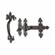 Metalized Antique Black Iron Fleur de Lys Thumb Latch Set