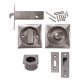 Square Flush Privacy Set with Bolt - Satin Nickel