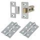 Tubular Latch Pack - 44mm Backset - 2 x Ball Bearing Hinges - Polished Chrome