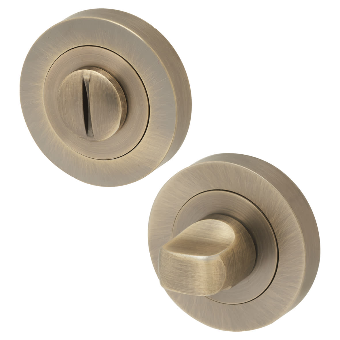 Bathroom Turn & Release - 50mm Diameter - Antique Brass