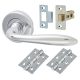Marcus Polished Chrome Latch Door Handles on Rose Pack - Sutton Range