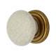 Porcelain Crackle Glaze Round Cabinet Knob - 39mm Diameter - Antique Brass