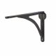 Curved Steel Shelf Bracket - 249 x 174mm - Black Beeswax