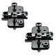 CLIP Cruciform Cabinet Mounting Plate - Expando - 3mm Spacing - Steel - Black Onyx - Pair