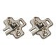 MODUL Cruciform Cabinet Mounting Plate - Expando - 0mm Spacing - Nickel Plated - Pair