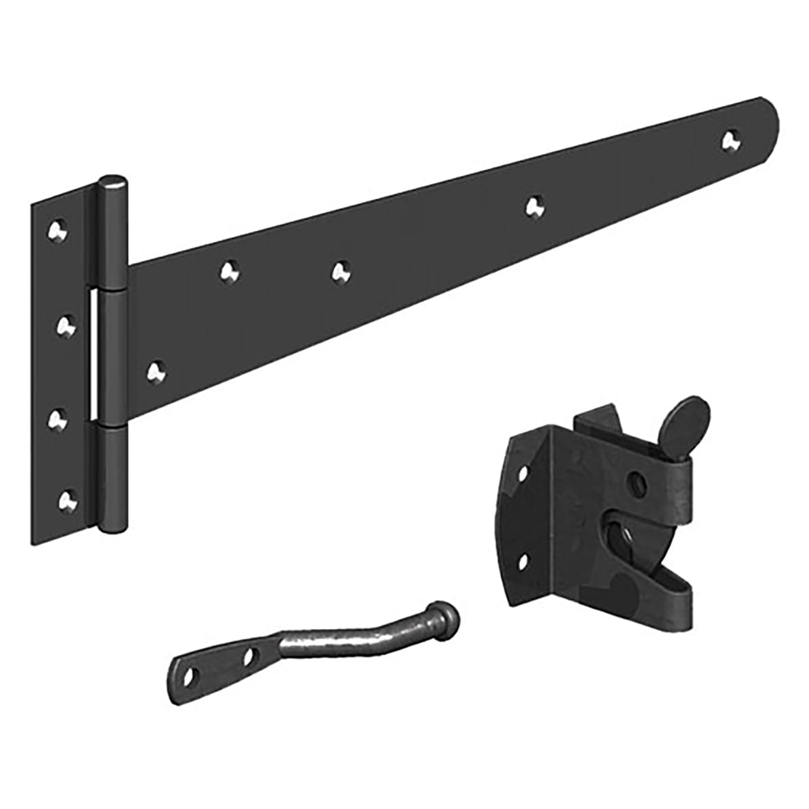Medium Duty Pedestrian Gate Kit with Auto Gate Catch - 350mm - Epoxy Black
