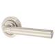 Satin Nickel Door Handles on Round Rose - Parisian Elise Range