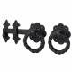 Heavy Duty Twisted Ring Gate Latch - 230 x 98mm - Black Powder Coated