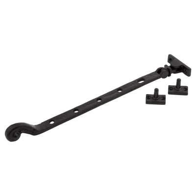 Tudor Casement Window Stay - 12"/300mm Length - Antique Black Iron