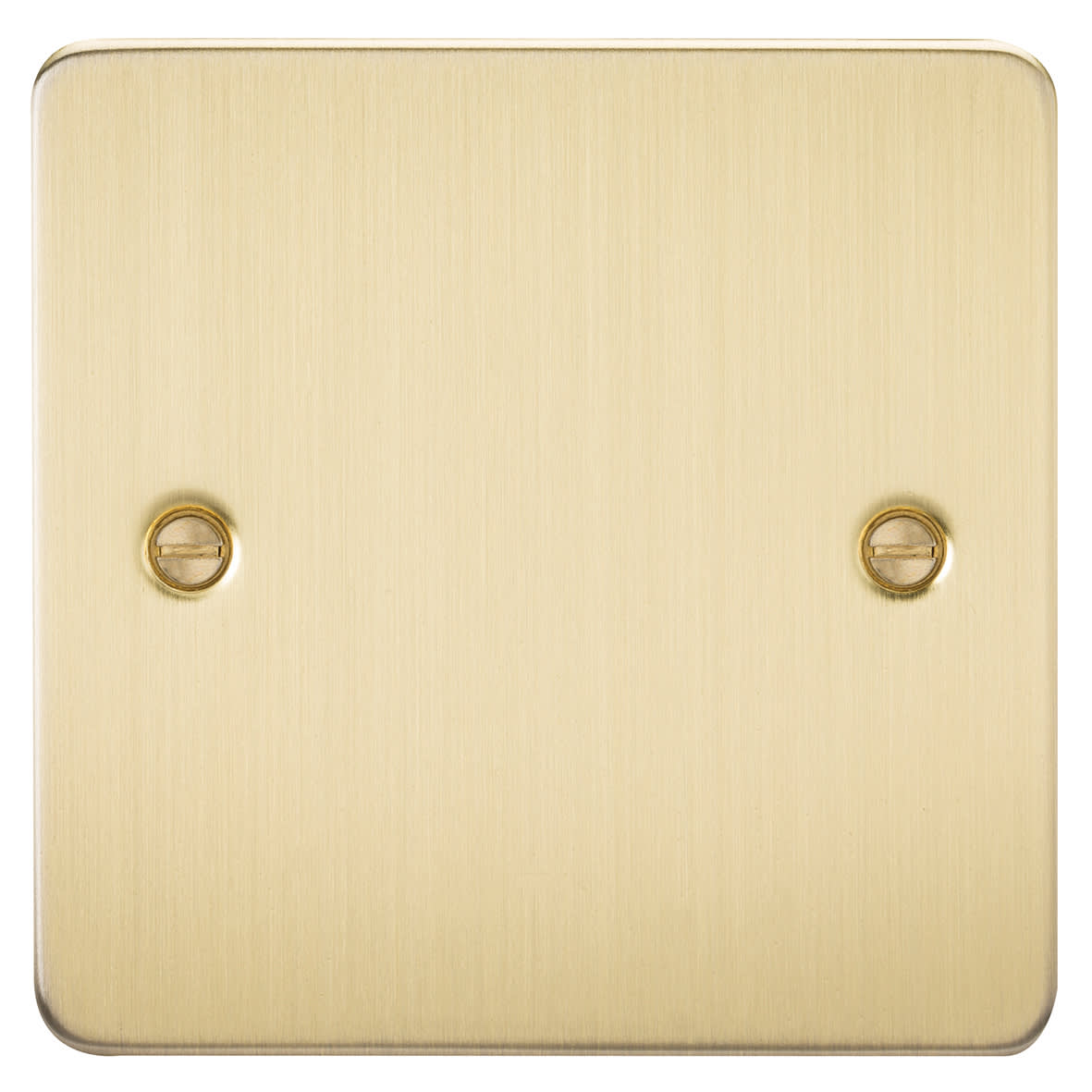 1 Gang Flat Plate Blank Plate - Brushed Brass