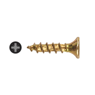 Classic Pozi Countersunk Wood Screws - 3.0 x 12mm - Yellow Zinc - Pack of 200